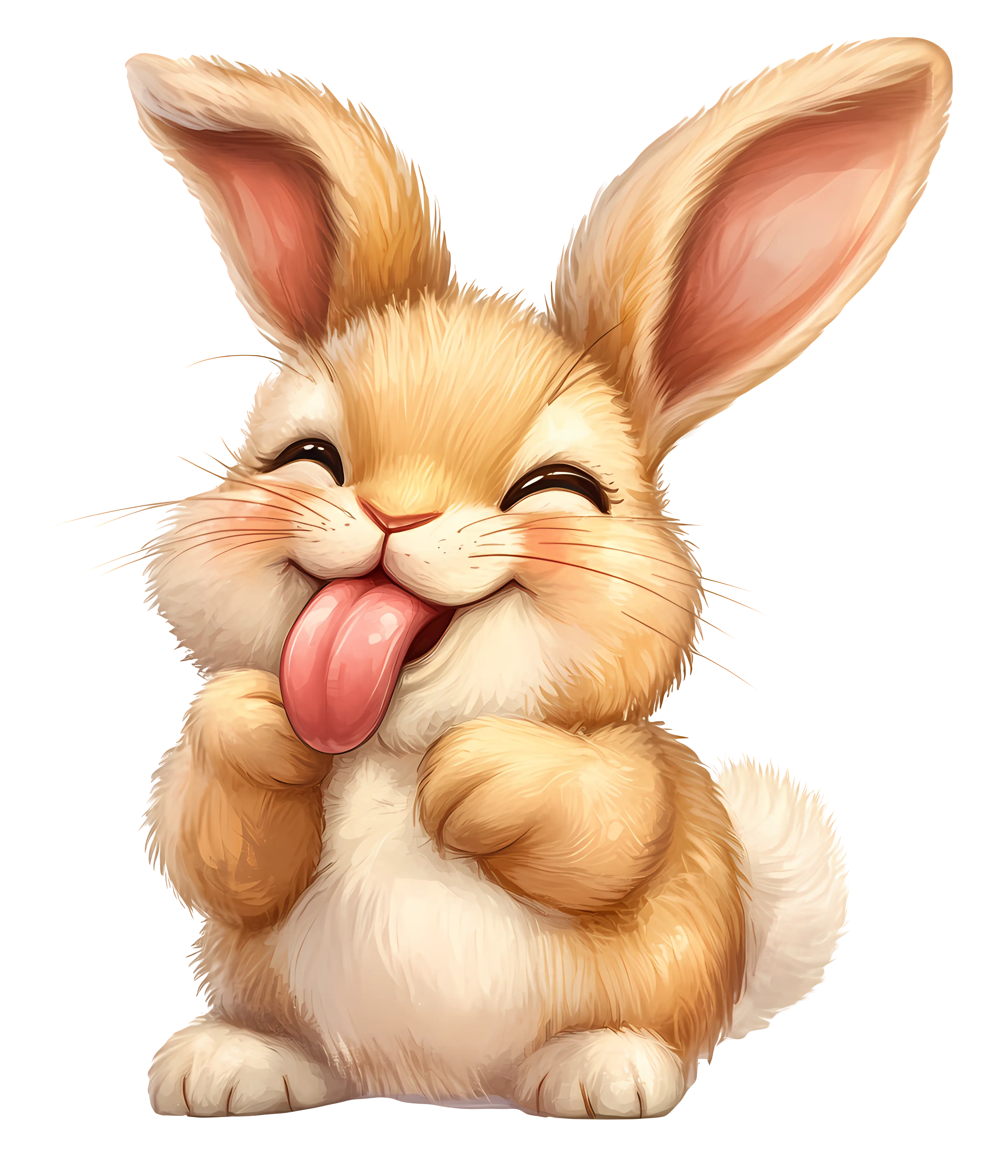 Cute Fluffy Bunny with a Playful Expression
