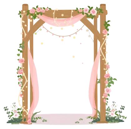 Beautiful Pink Floral Wedding Arch Decor