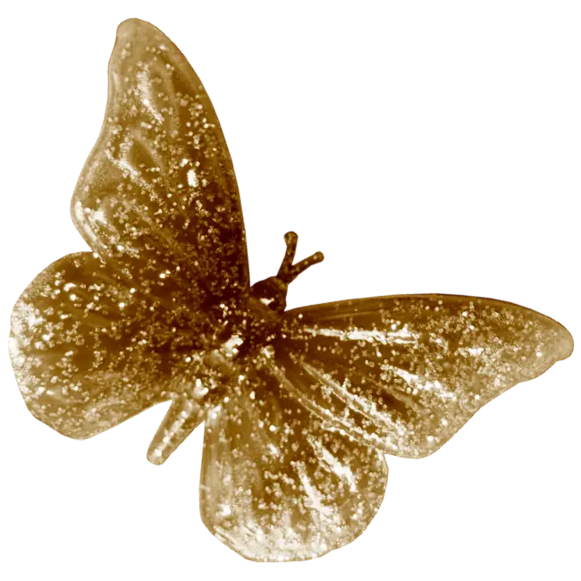 Golden Glitter Butterfly Ornament