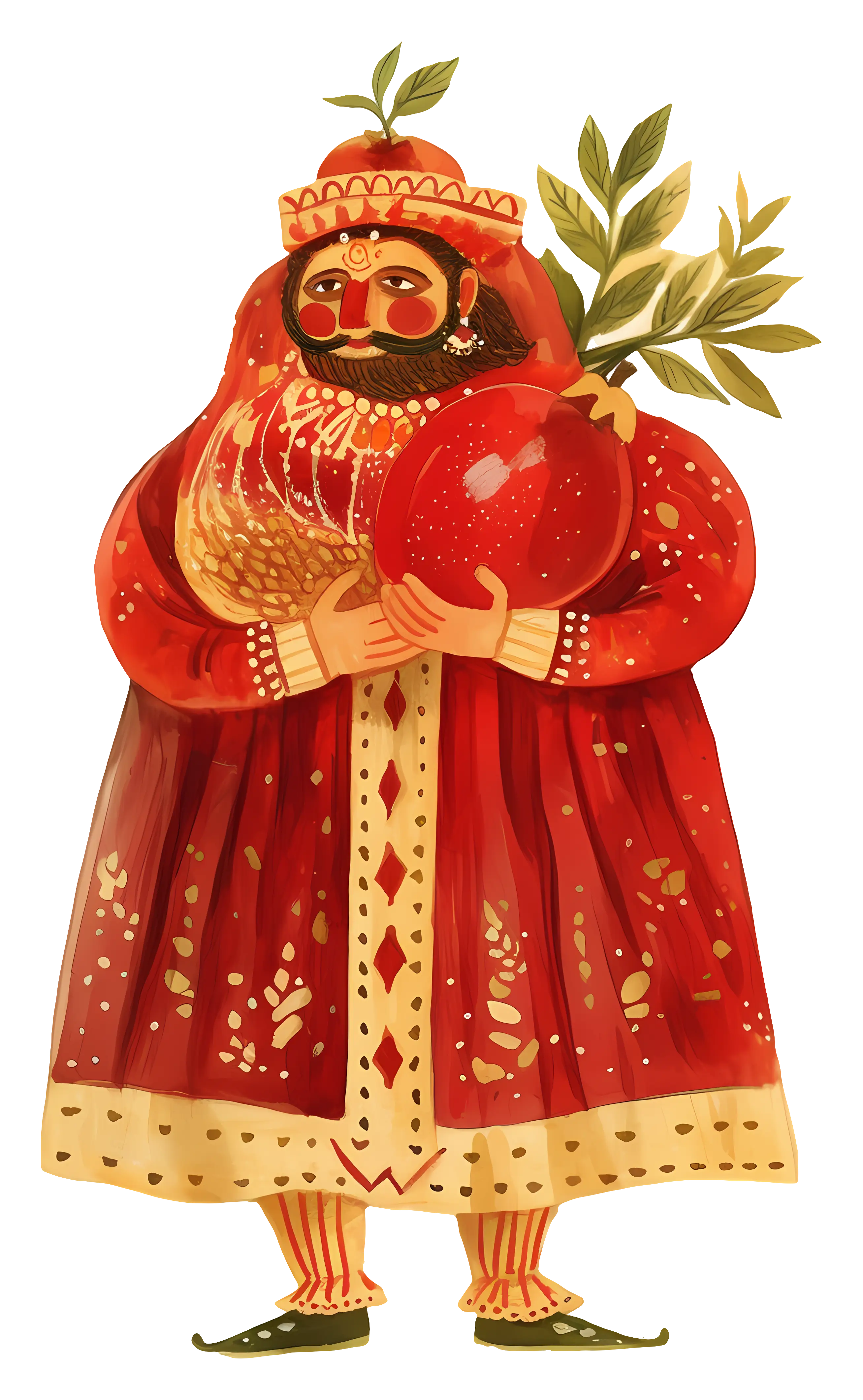 Red Robed Figure with Pomegranate