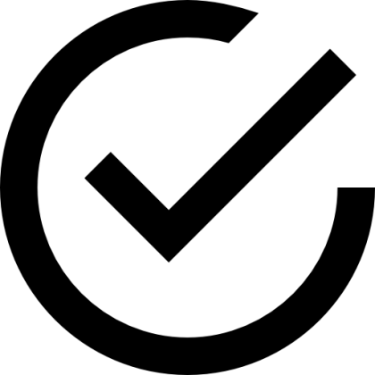Black Checkmark Symbol with Circle Design