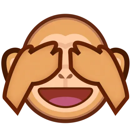 Cute Monkey Covering Eyes Emoji