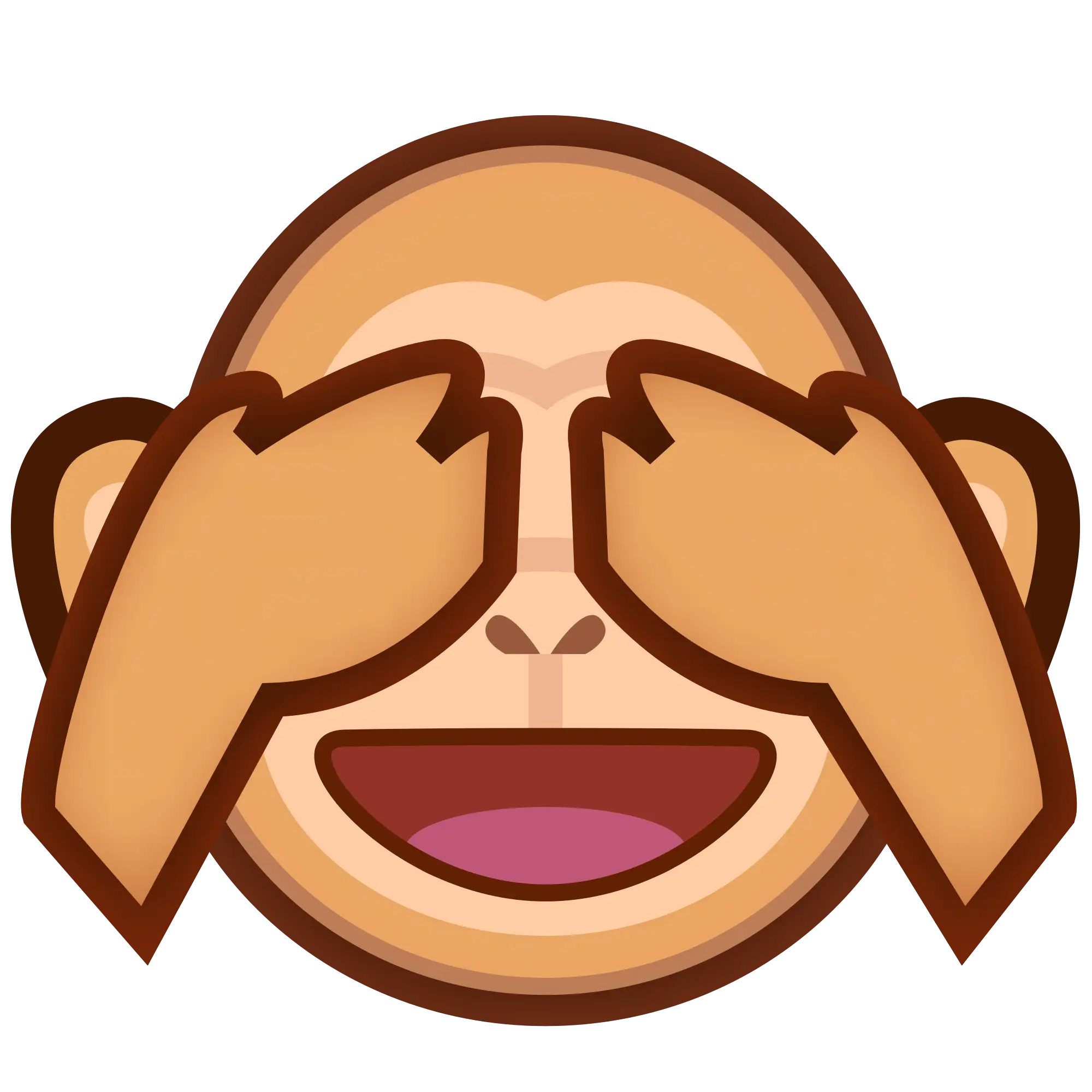 Cute Monkey Covering Eyes Emoji