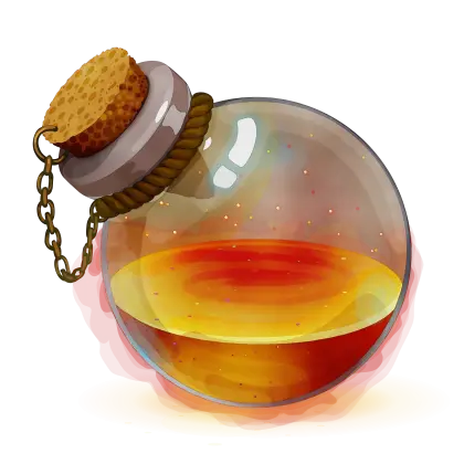Glass Potion Bottle with Golden Liquid