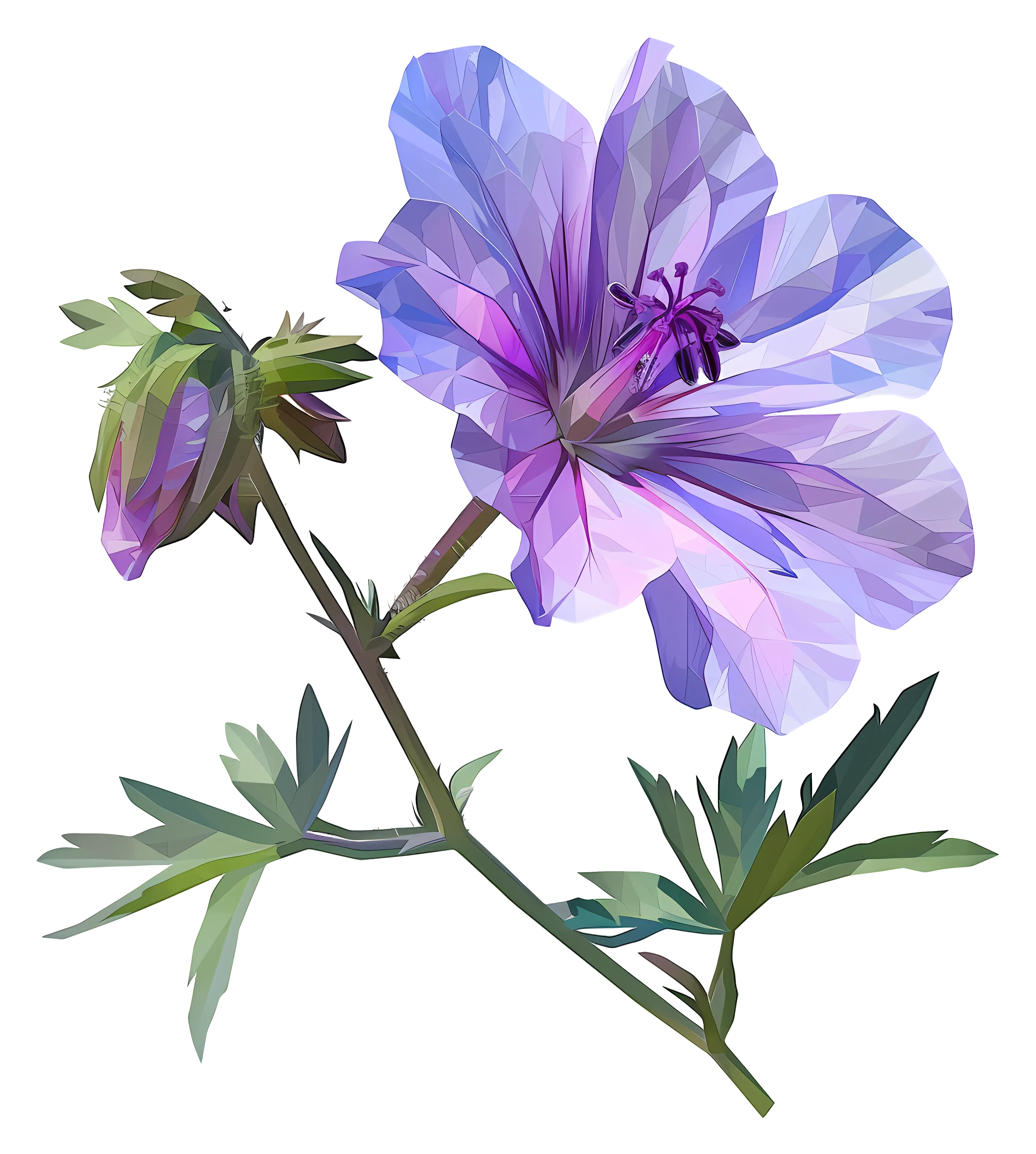 Purple Flower with Green Stem