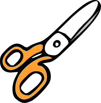 Orange Scissors Illustration