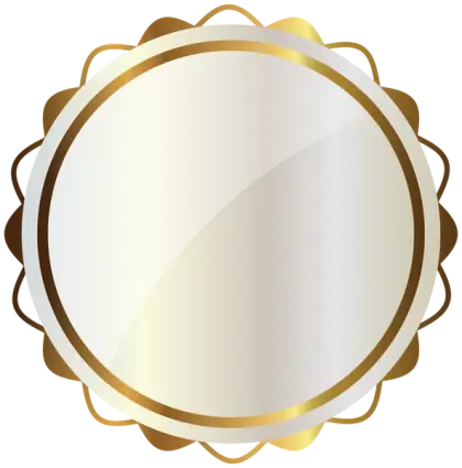 Shiny Gold Circular Metallic Badge
