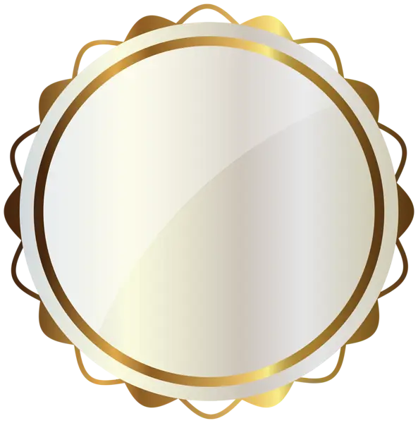 Shiny Gold Circular Metallic Badge