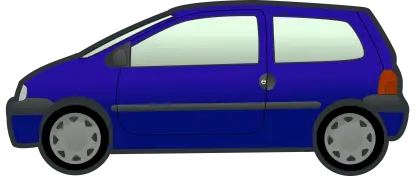 Blue Compact Car Side View Illustration