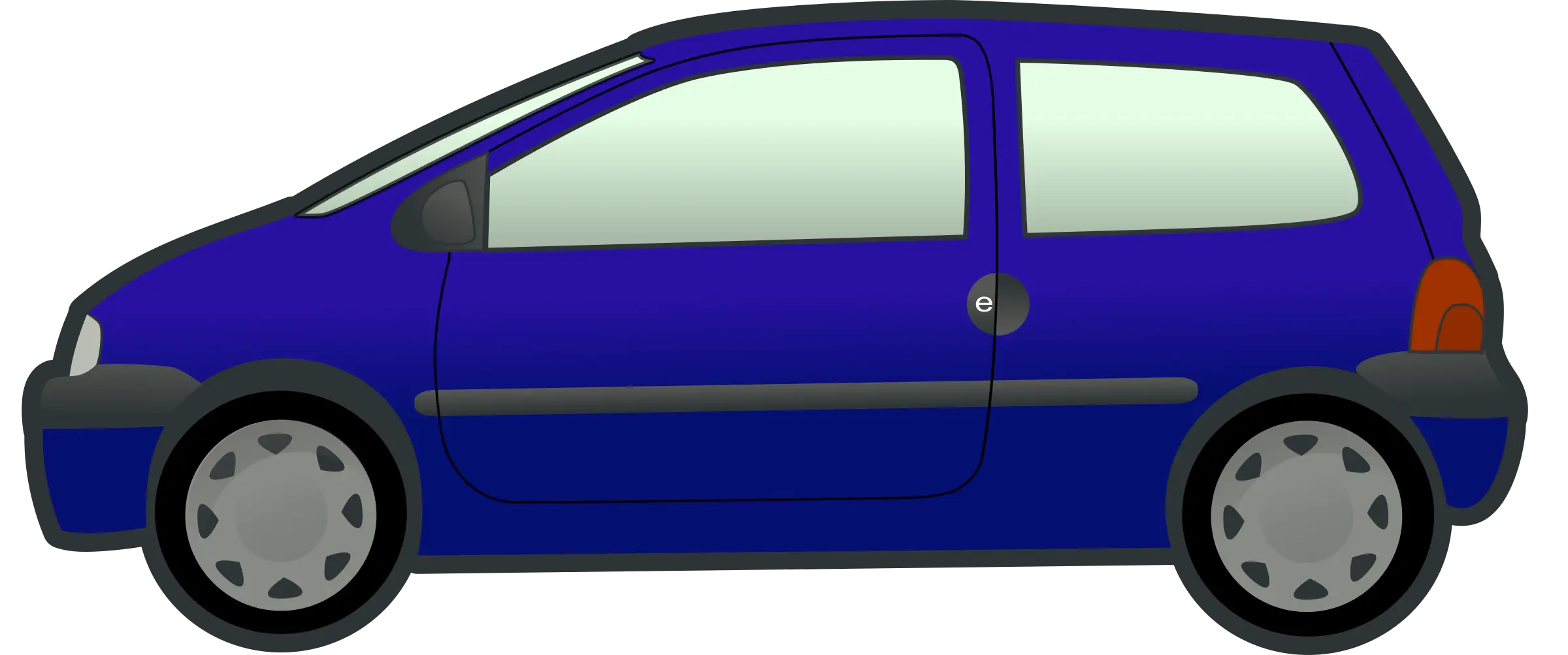 Blue Compact Car Side View Illustration