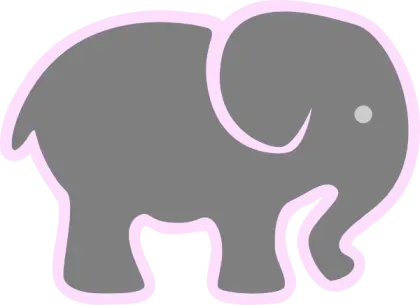 Gray Cartoon Style Elephant Illustration