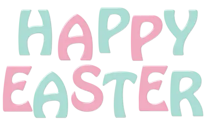 Happy Easter Pastel-Colored Lettering Design
