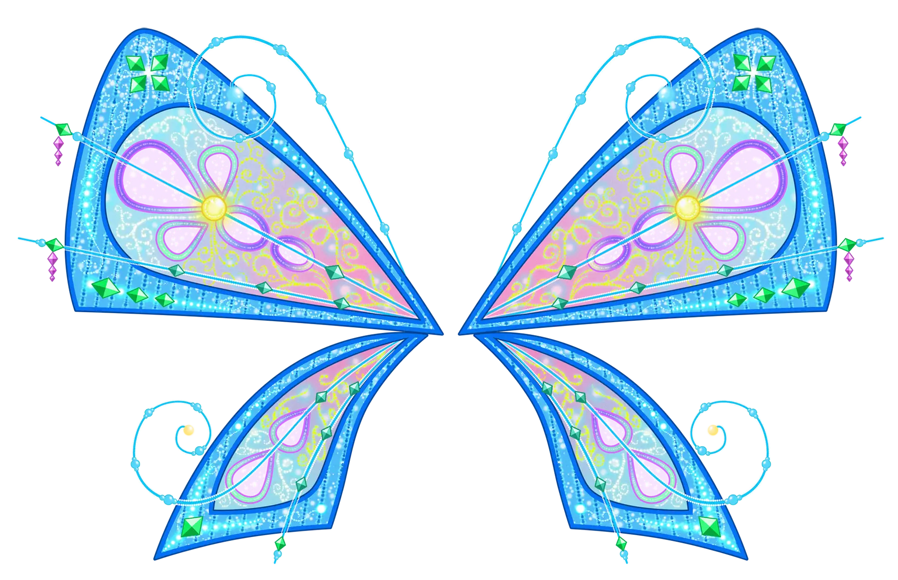 Shimmering Blue Fairy Wings Design