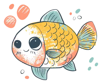 Cute Cartoon Goldfish Illustration