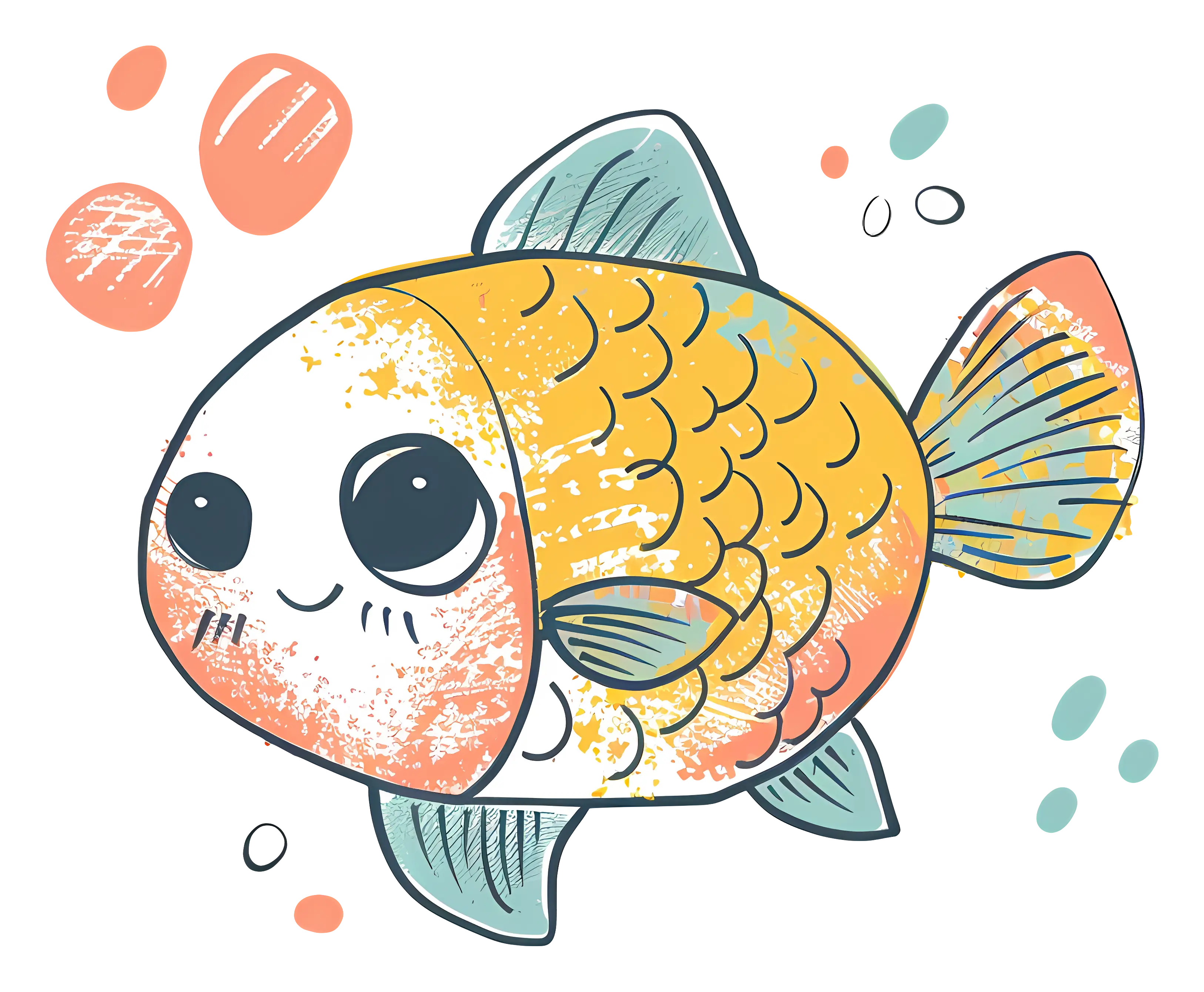 Cute Cartoon Goldfish Illustration