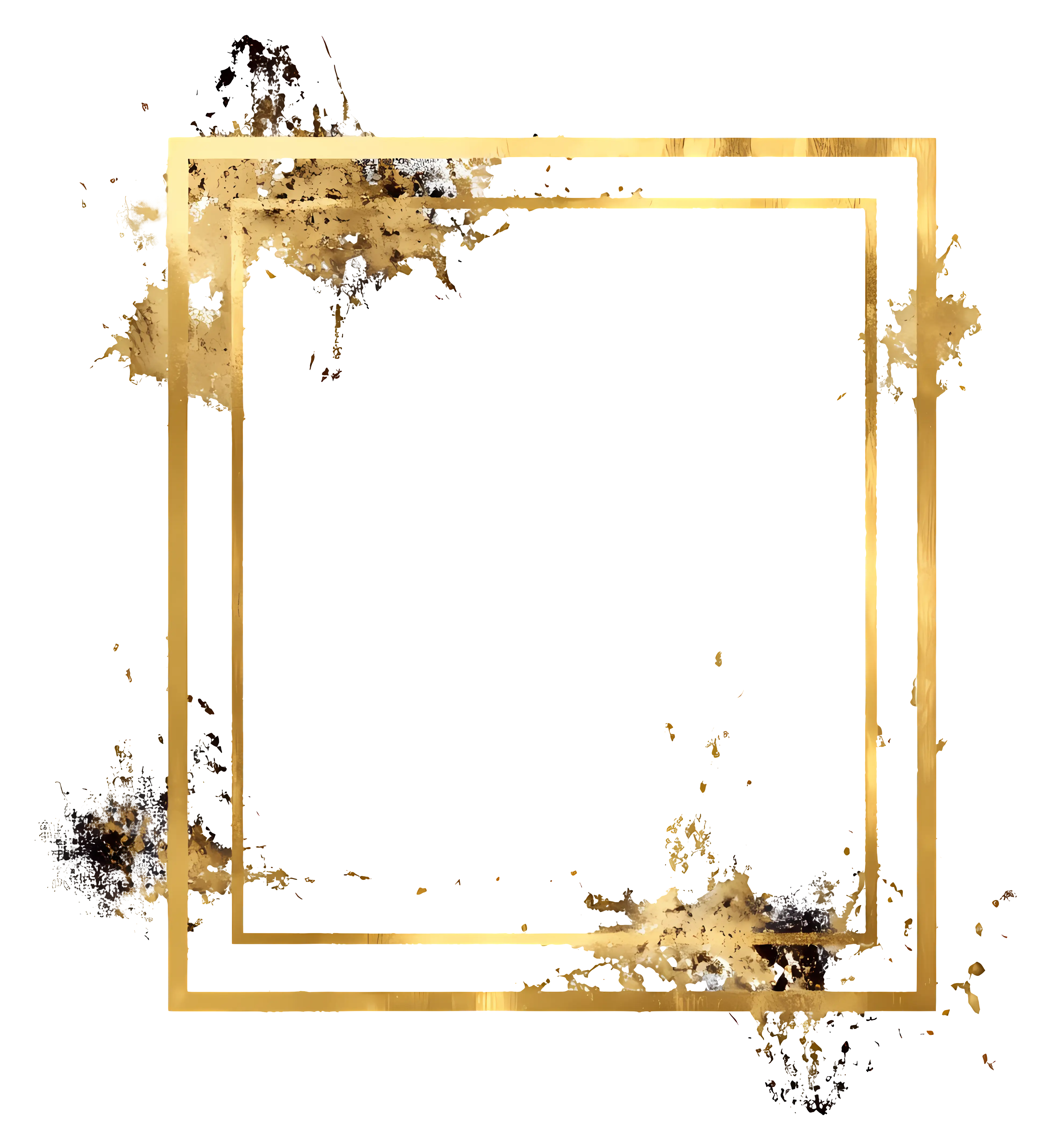 Golden Square Frame with Splashes