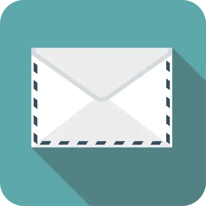 Flat Envelope Icon in Long Shadow Style