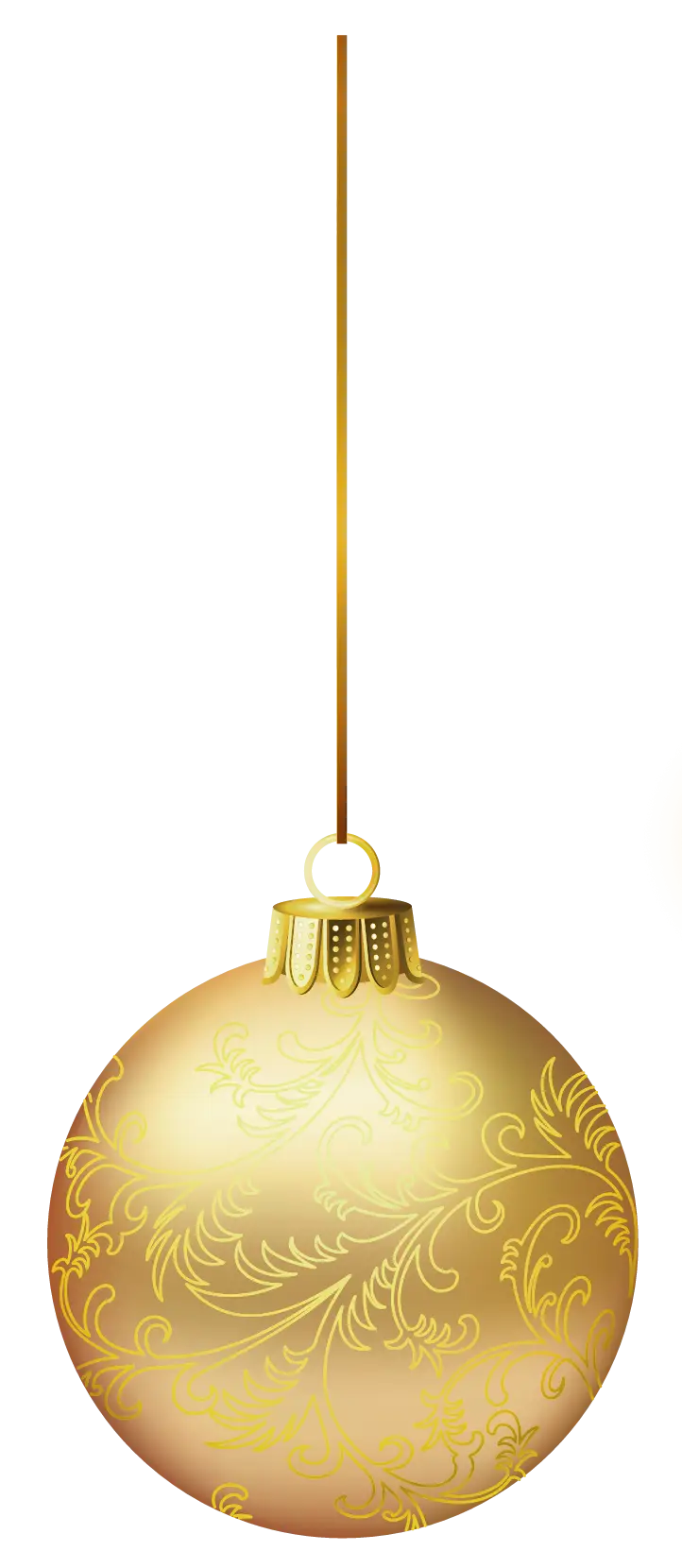 Golden Christmas Ornament with Intricate Patterns