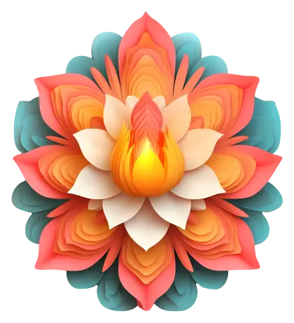 Colorful Floral Diya