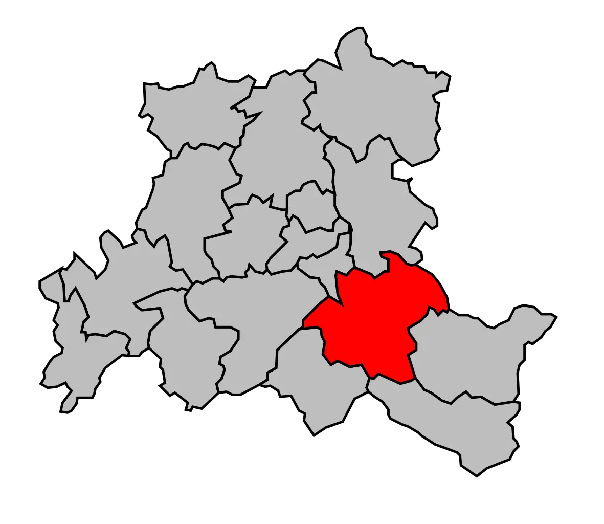 Map with a highlighted red region