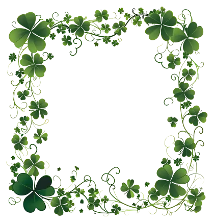 Green Clover Leaf Decorative Border