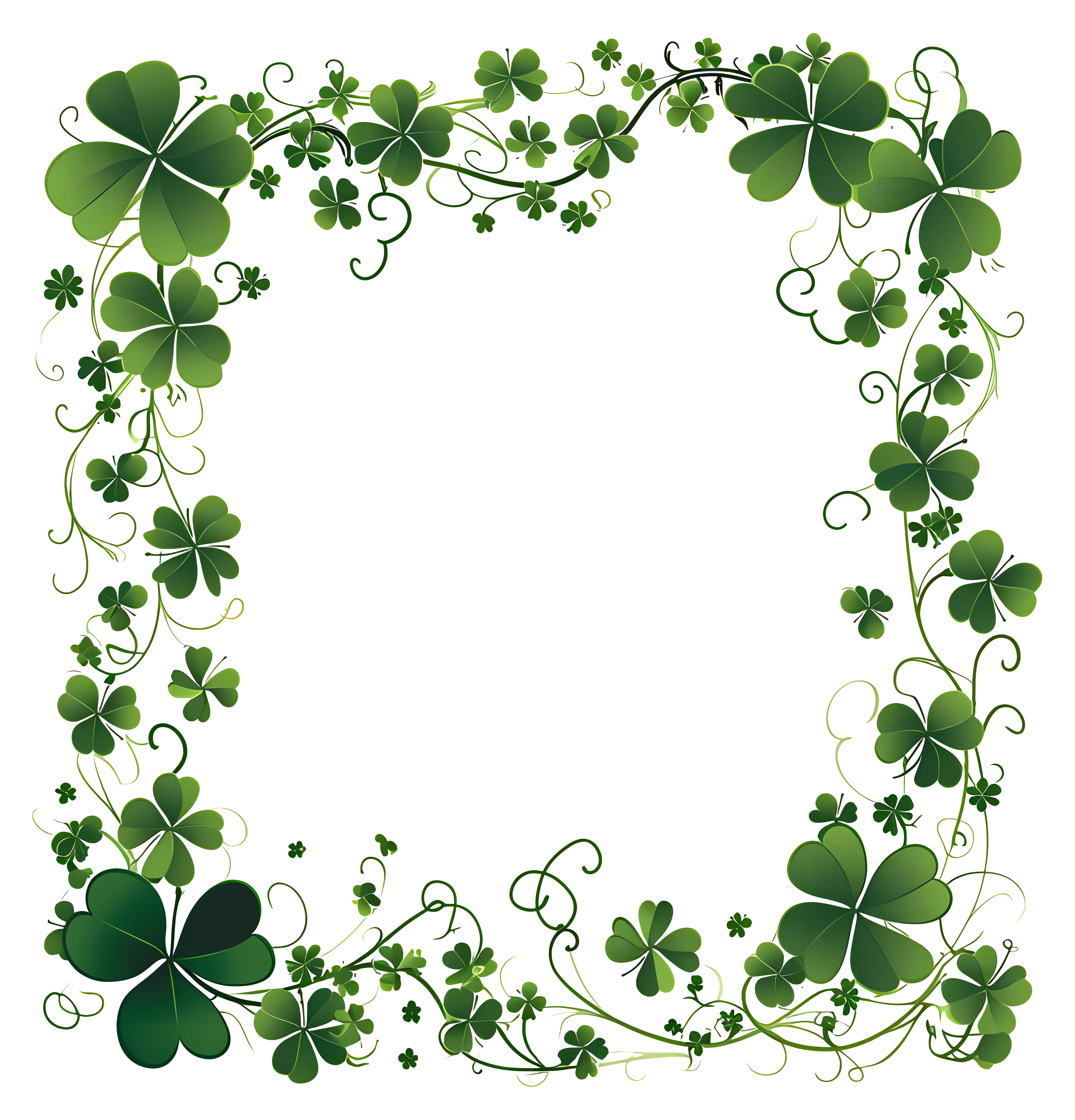 Green Clover Leaf Decorative Border