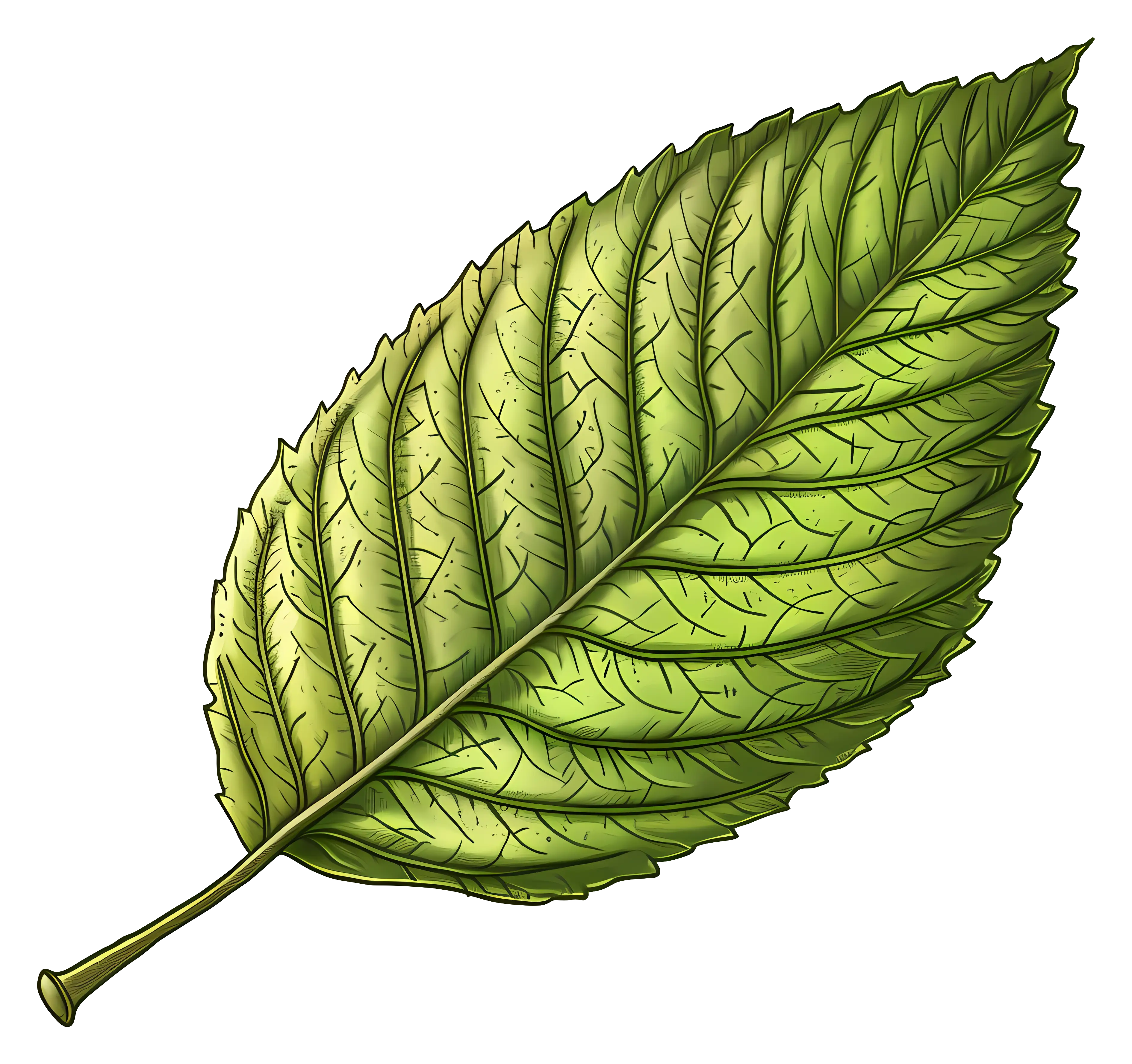Detailed Green Leaf Illustration