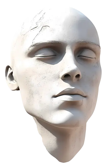 Detailed Sculpted Head in Stone