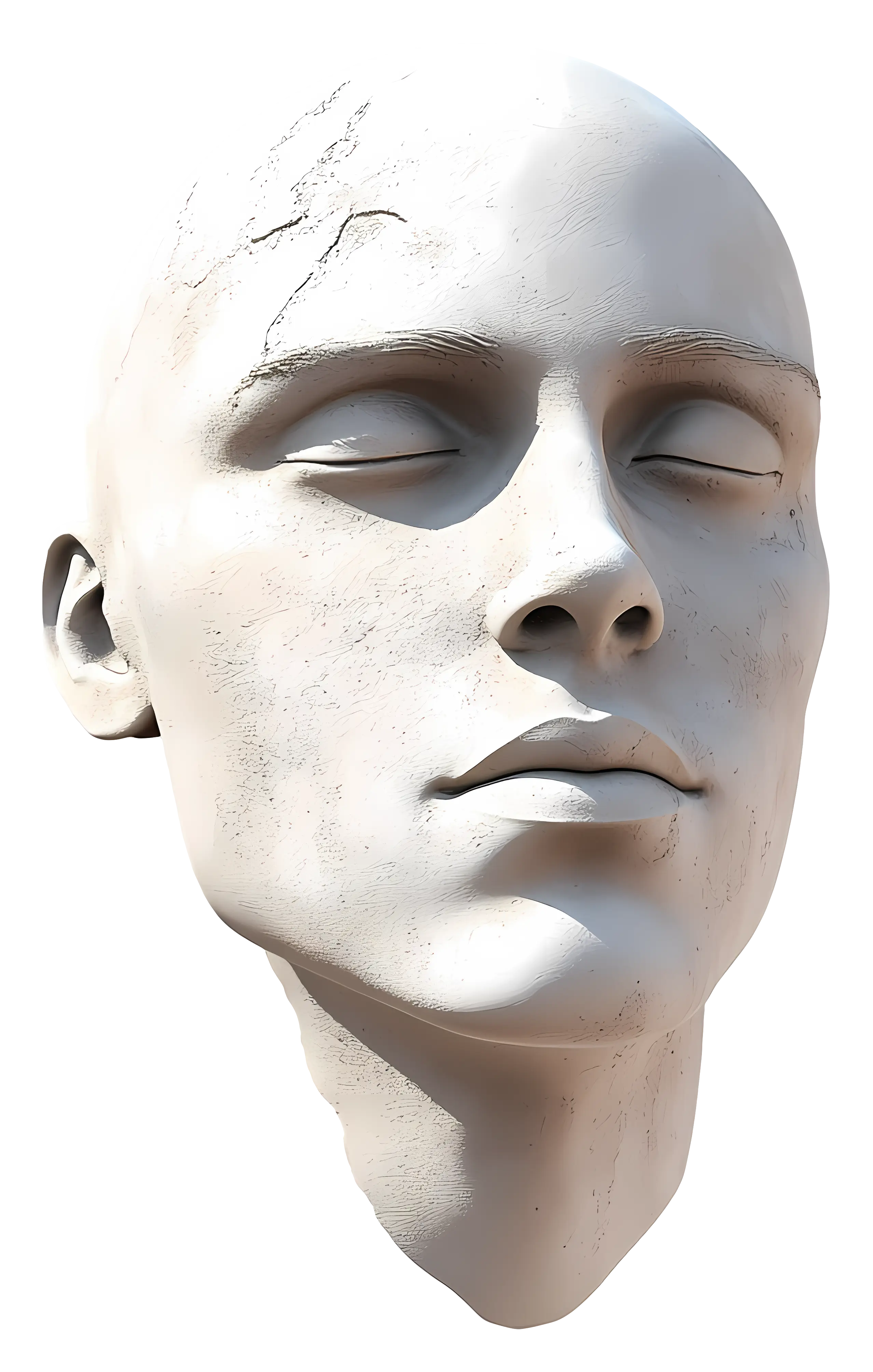 Detailed Sculpted Head in Stone