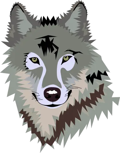 Stylized Wolf Head Illustration