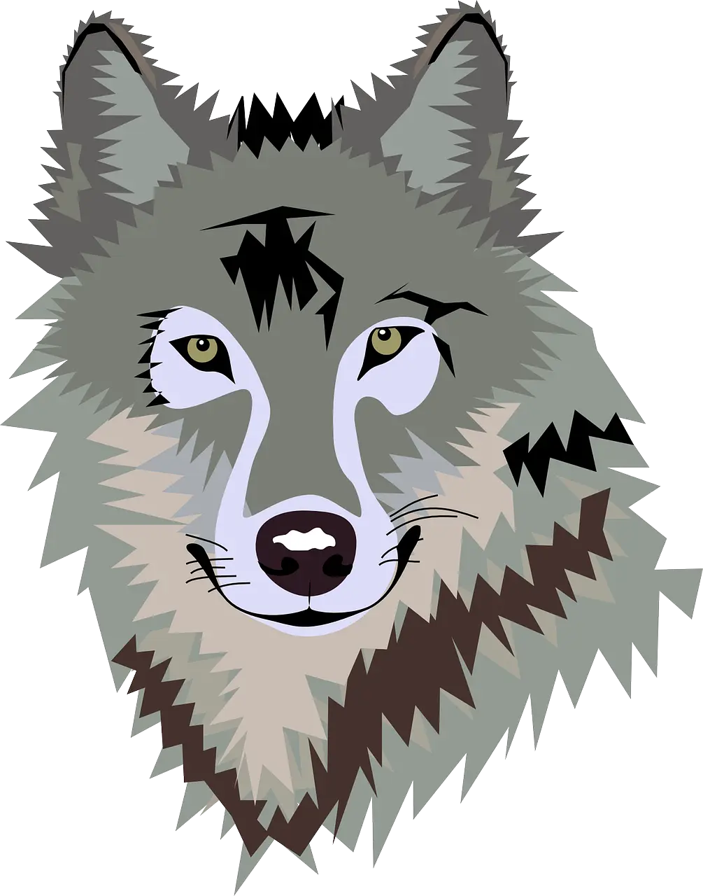 Stylized Wolf Head Illustration