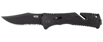 Compact Black Folding Knife with Multipurpose Design