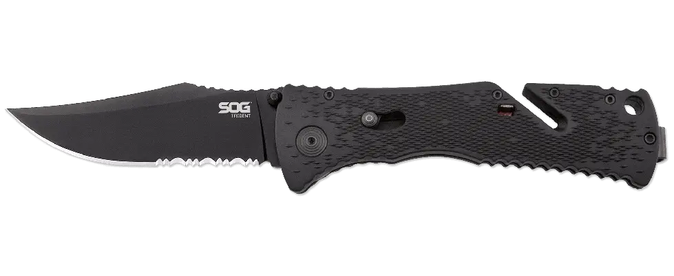 Compact Black Folding Knife with Multipurpose Design