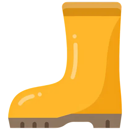 Bright Yellow Rubber Boot Illustration