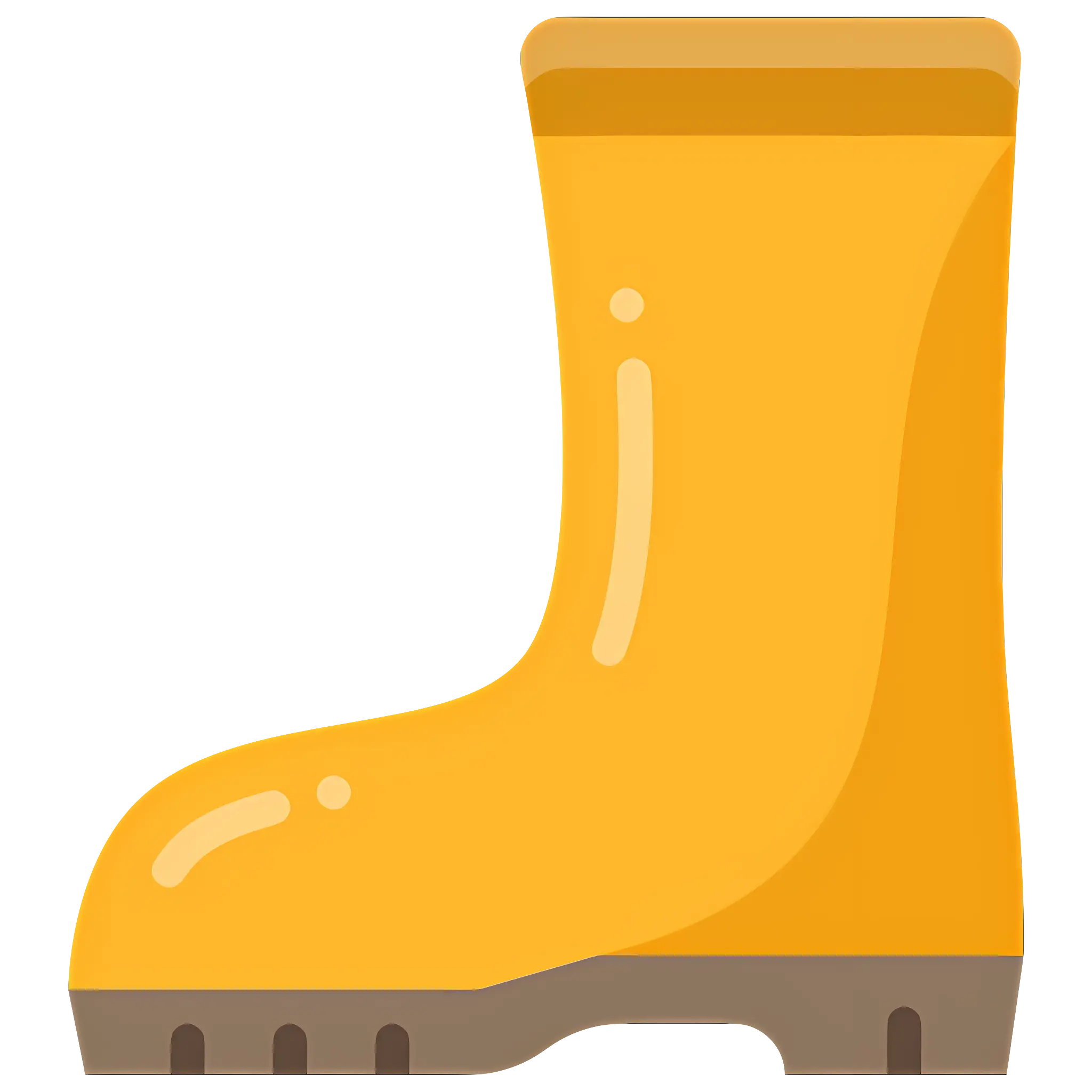 Bright Yellow Rubber Boot Illustration