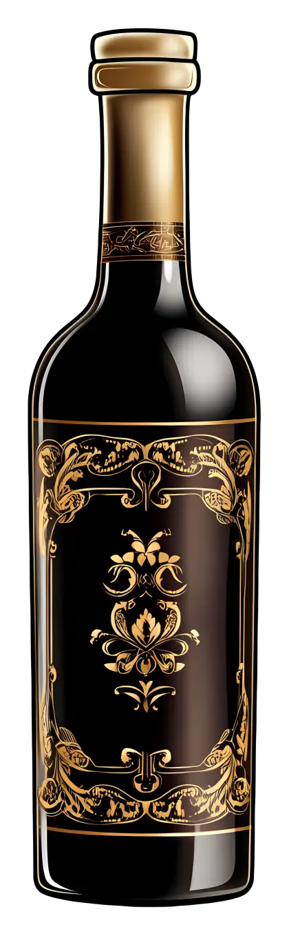 Elegant Wine Bottle with Ornate Design