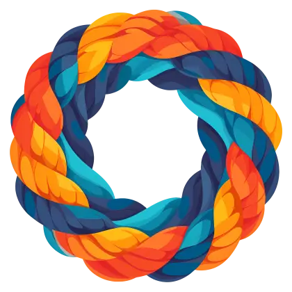 Colorful Braided Circle Rope Illustration