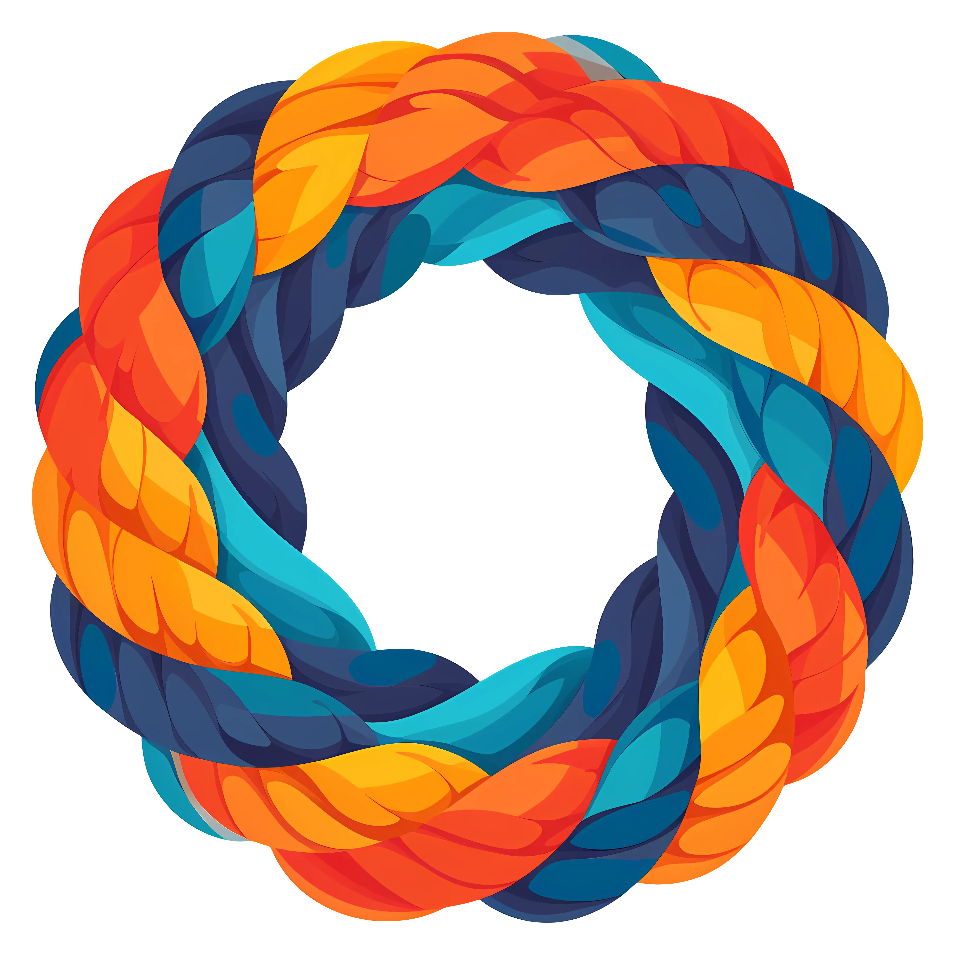 Colorful Braided Circle Rope Illustration