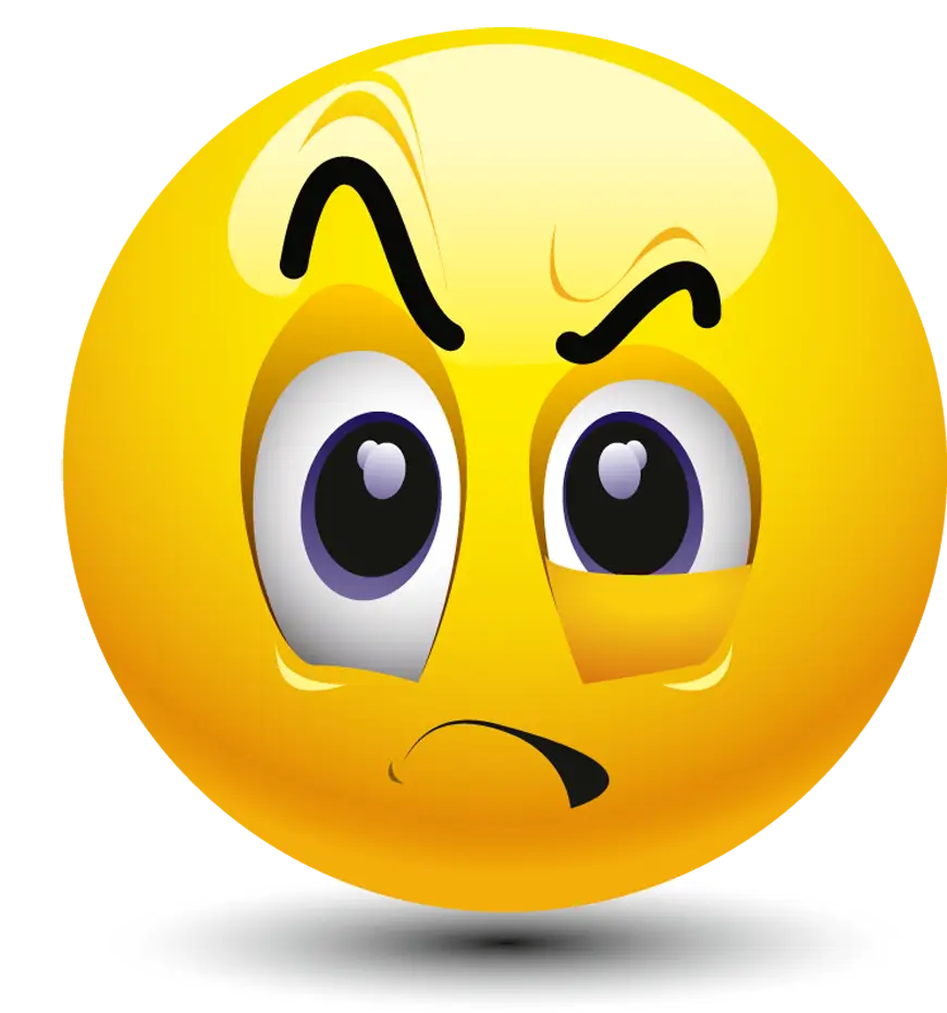 Yellow Puzzled Emoji Expression