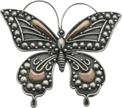 Intricate Metal Butterfly Decoration