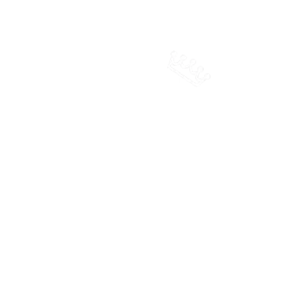 White Text and Crown Logo Design