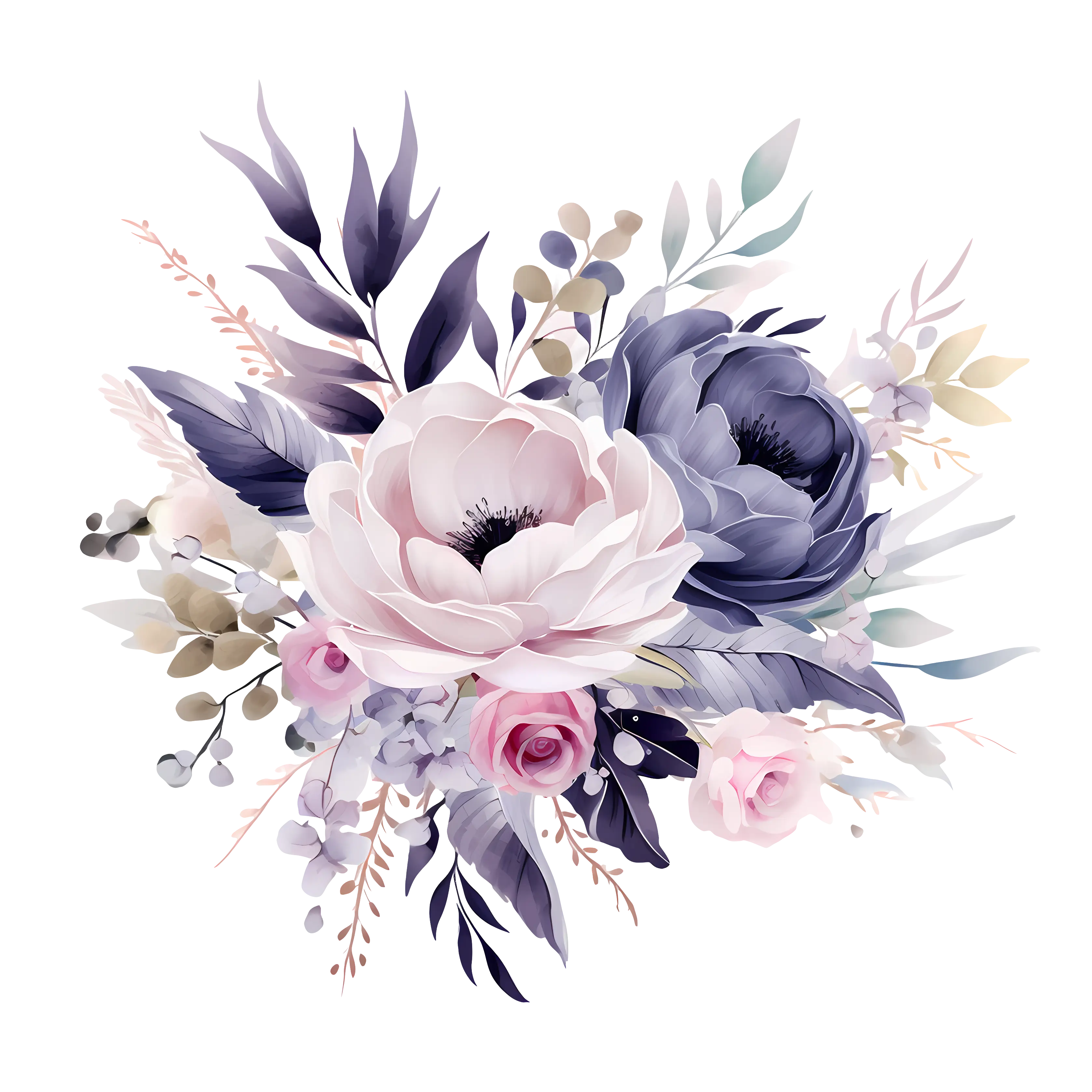 Elegant Floral Composition with Pastel Flowers