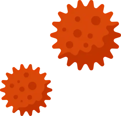 Illustration of Red Virus Shapes