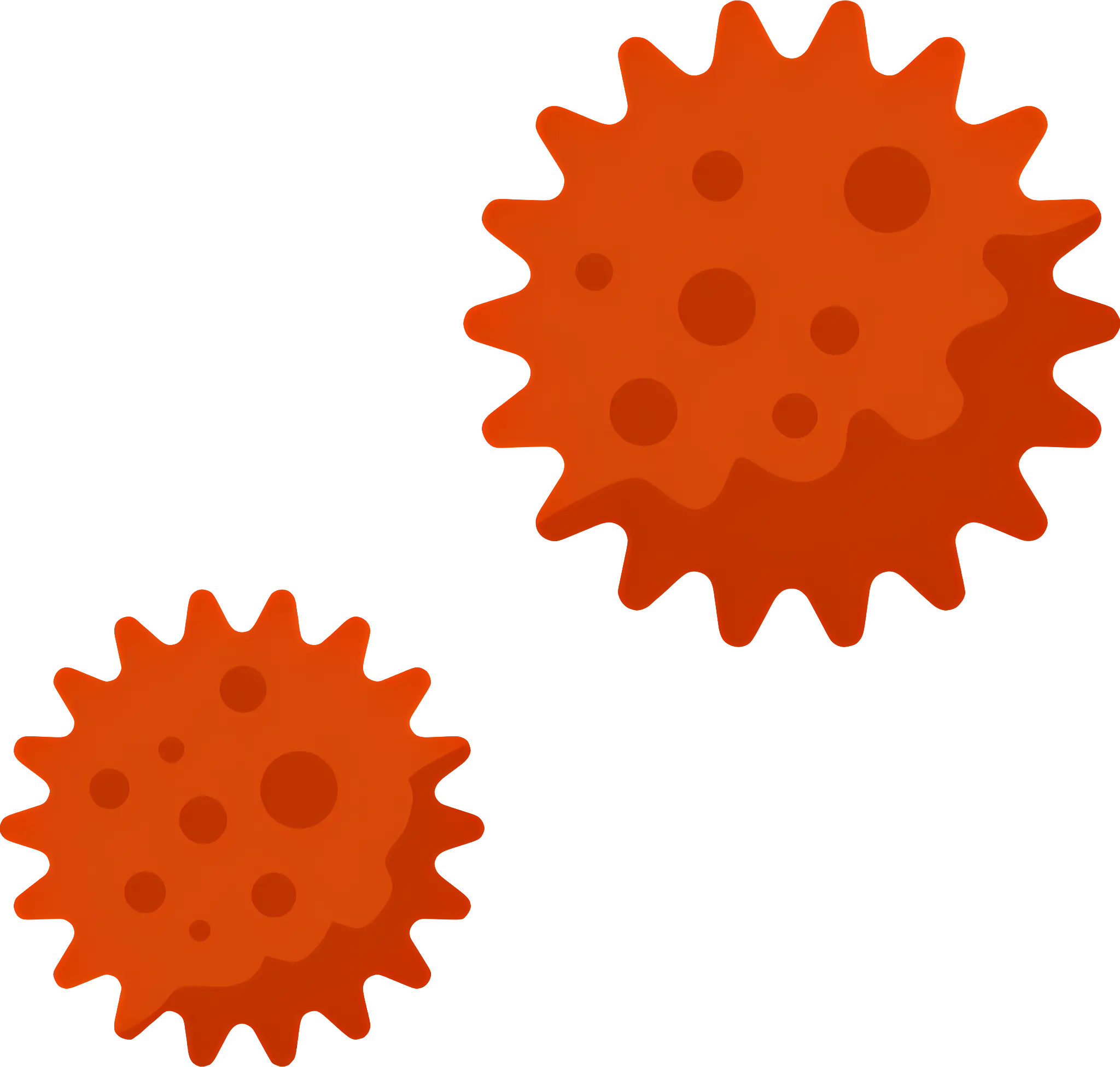 Illustration of Red Virus Shapes