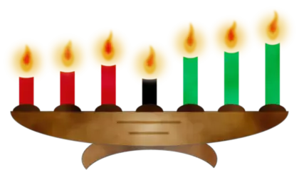 Kwanzaa Kinara with Colored Candles