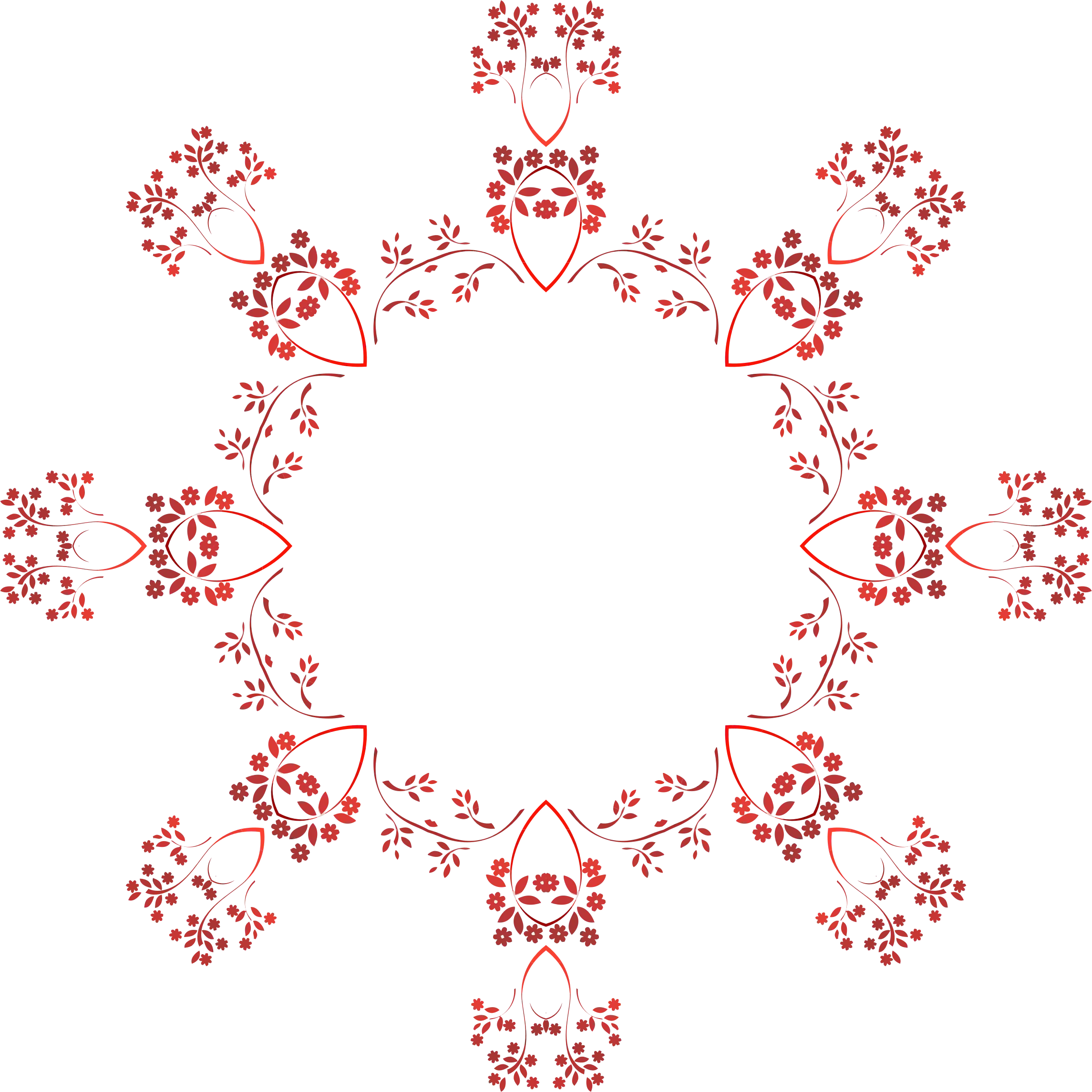 Red Floral Wreath Design