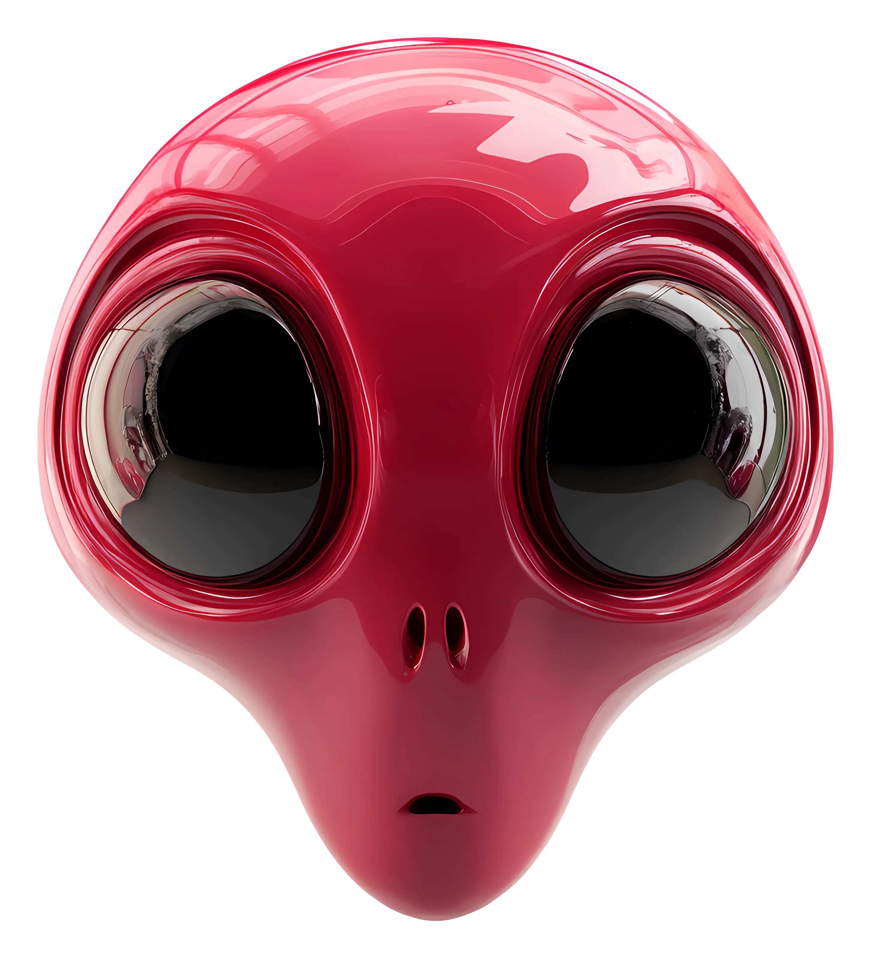 Red Alien with Large Eyes