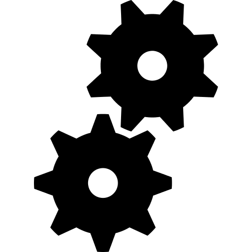 Black Gear Icon for Settings or Mechanics