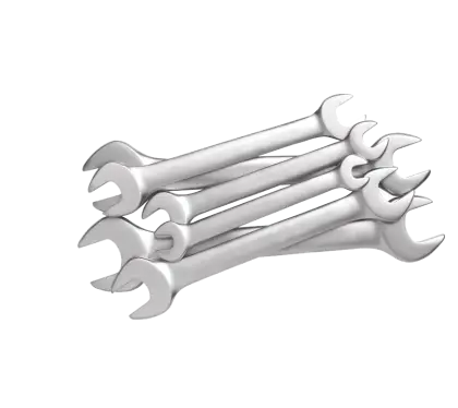 Set of Metal Wrenches for Mechanics and Repair