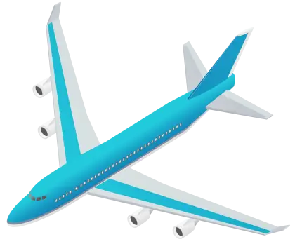Blue Commercial Airplane Illustration